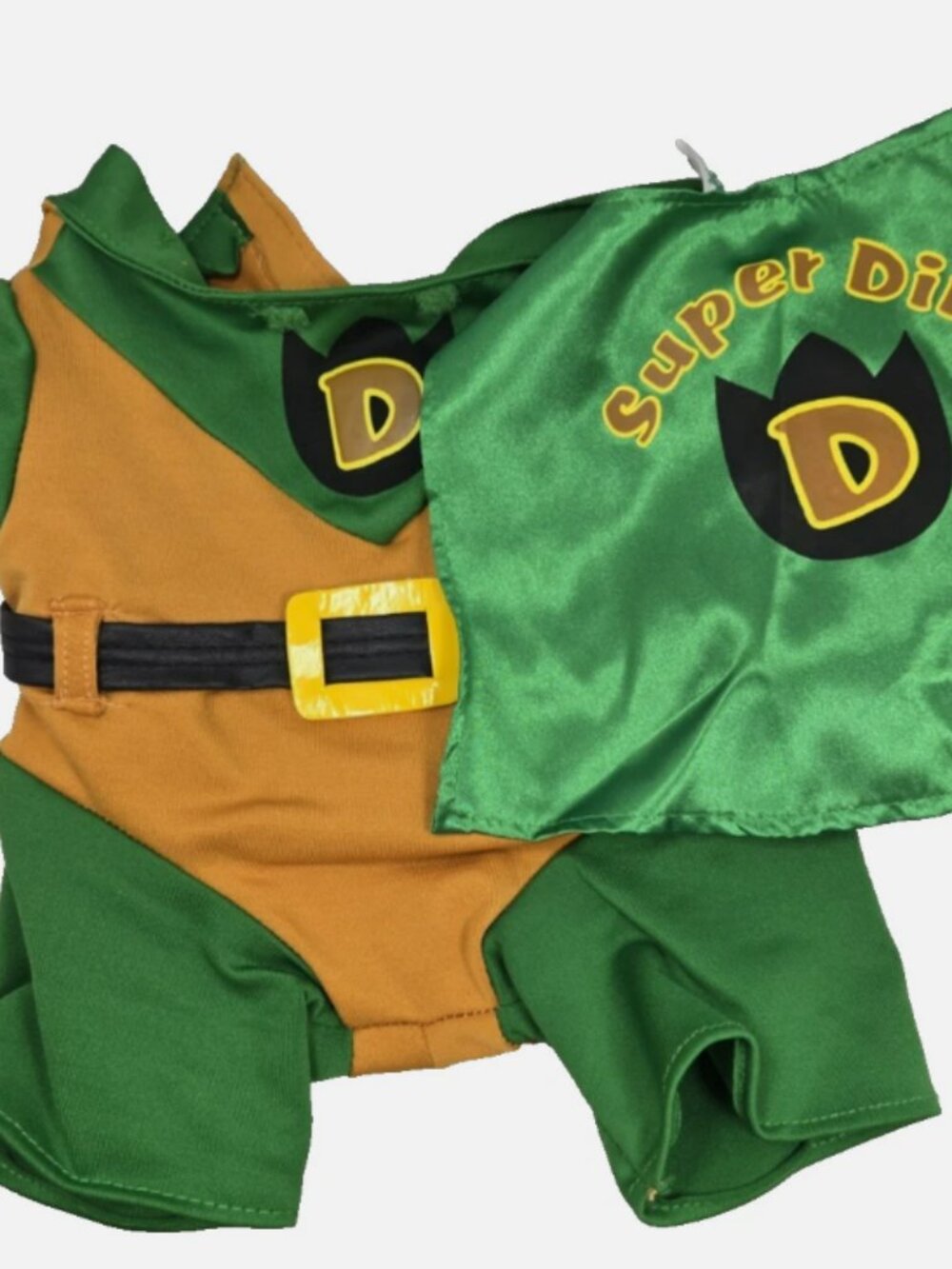 Build-A-Bear Dino Superhero Costume Green Yellow Cape Outfit BAB Retired Clothes